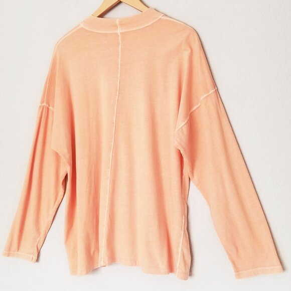 Free People We The Free Be Free Longline Tunic Top M 100% Cotton Orange Sorbet - Picture 5 of 14